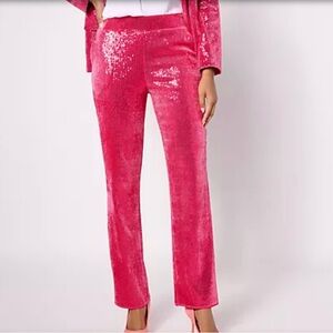 Isaac Mizrahi Pink Sequin Pant
